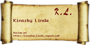 Kinszky Linda névjegykártya