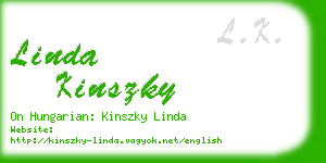 linda kinszky business card